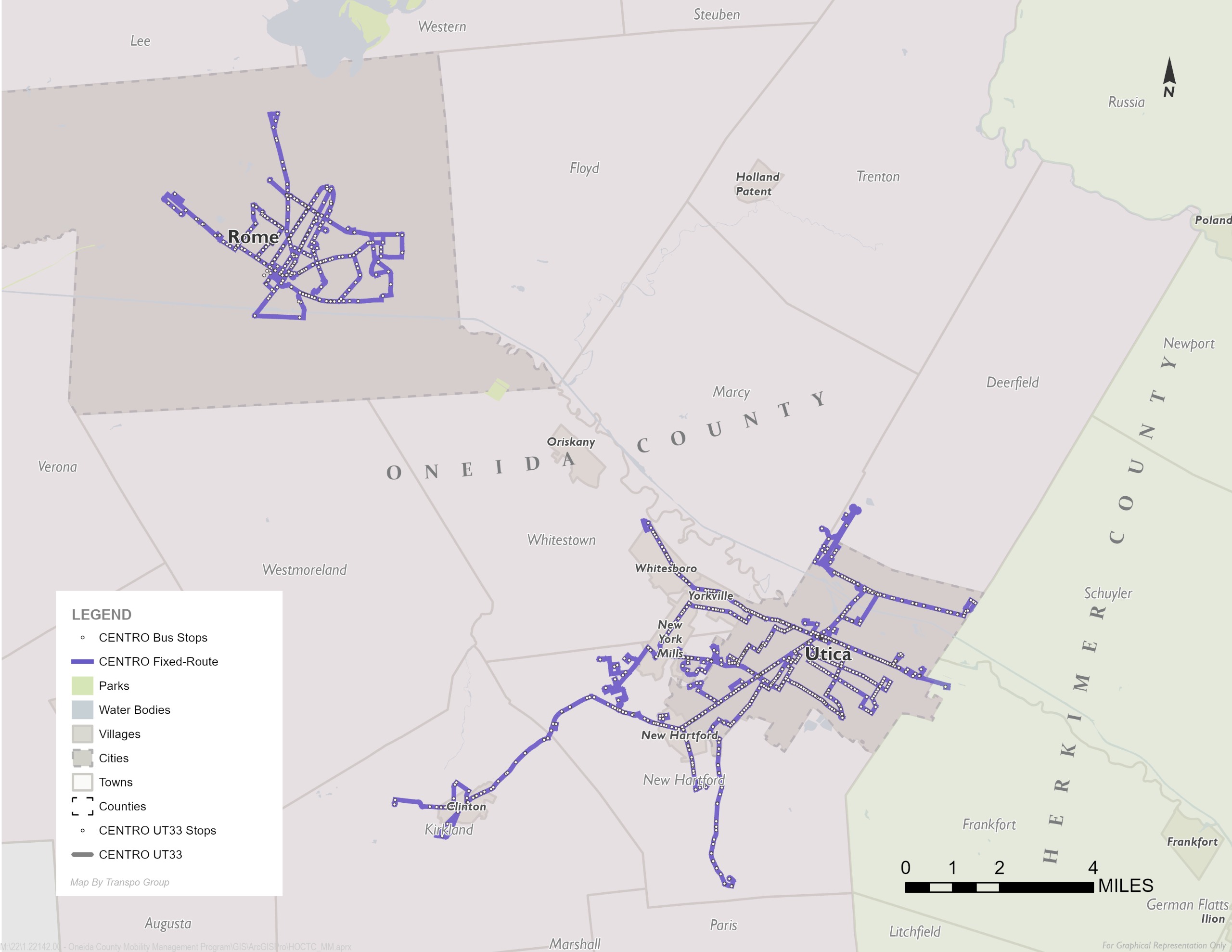 CENTRO Fixed Route Service Map